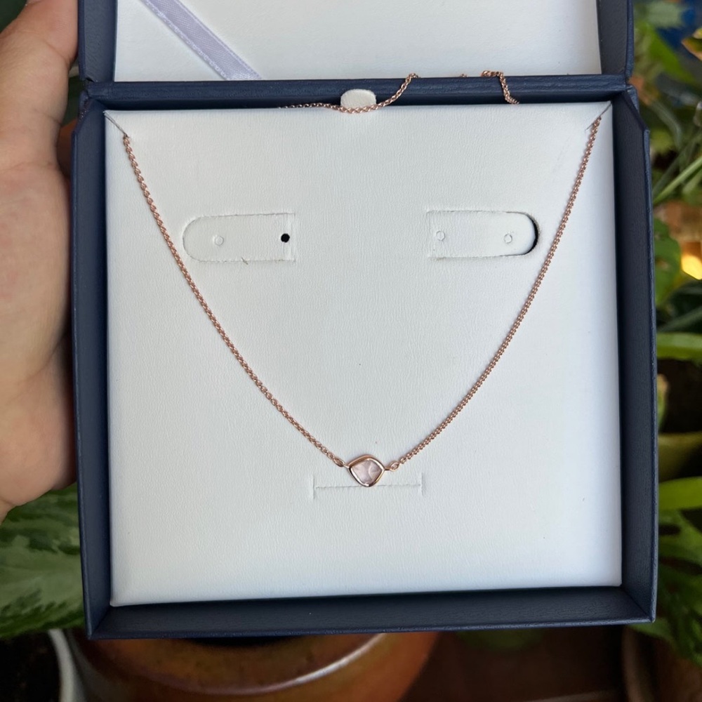 Rose Gold Necklace -Pink Stone